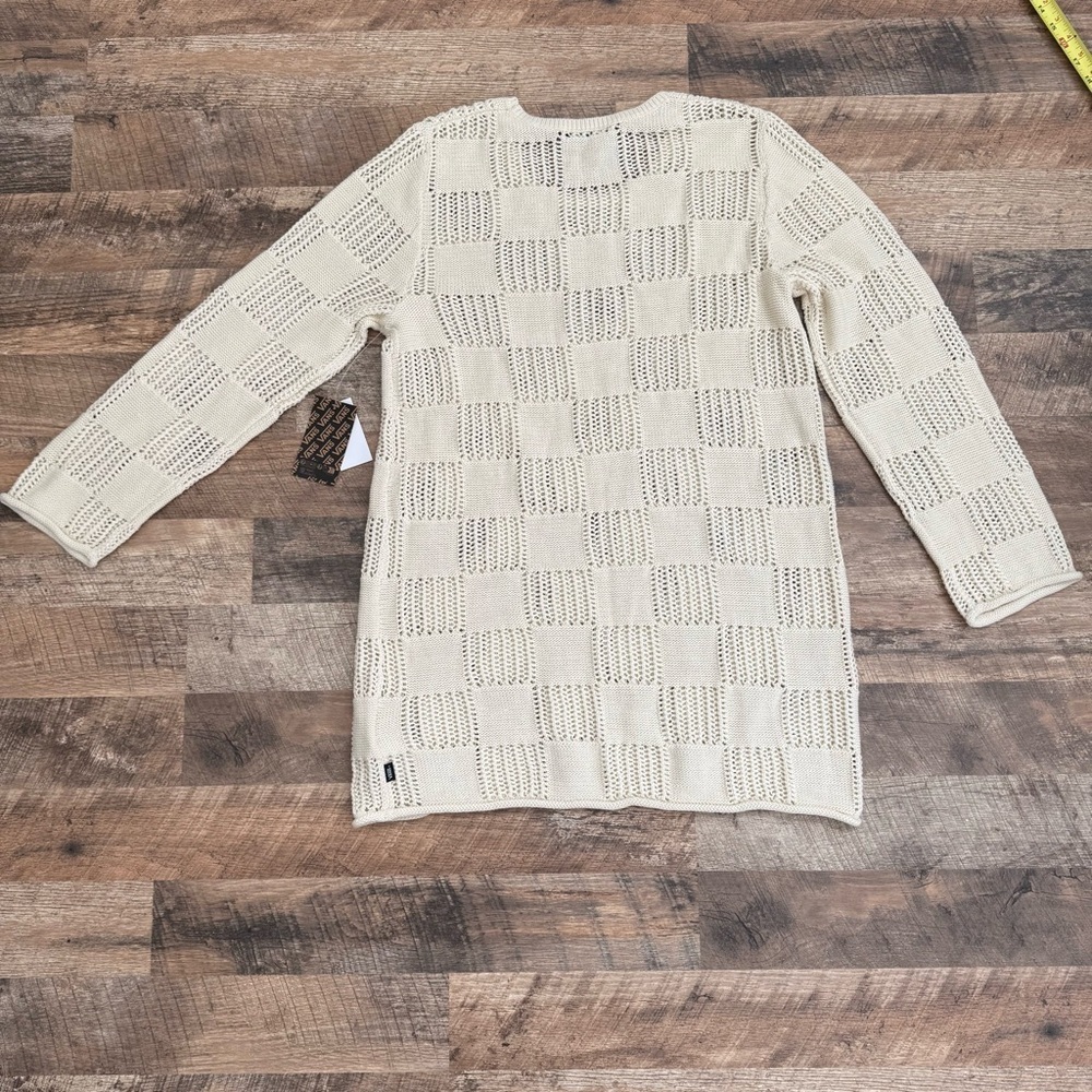 Vans Cream Knit Lily Sweater Check Sweater Dress Large NWT - Picture 7 of 7